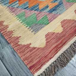 Classic Runner Rug, Handmade Artisan Afghan Turkish Scandinavian Navajo Bohemian Wool Flatweave Multicolour Kilim Rug 195x60 cm - thumbnail 2