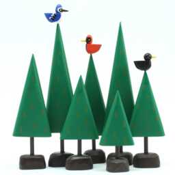 Single Wood Trees - Christmas Putz Tiny Forest Build A Woodland Scene Pine Folk Art Decoration - thumbnail 2