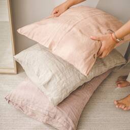Spring Decor, Linen Pillow Case, Home Textiles, Sham, Natural Cover, Washed Bedding, Cushion Cover - thumbnail 3