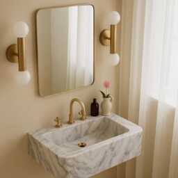 "Rectangular Viola Marble Wash Basin Luxury Bathroom Vanity Sink 24""x16""x6" - thumbnail 3