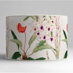 Botanical Lampshade, Floral Illustration Of Orchids & Anthuriums, Contemporary Nature Design, Available in Lampshade Pendant - thumbnail 2