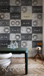 Retro Cassets - Removable Wall Mural, Repositionable, Nursery, Renters Design, Peel & Stick, Reusable Paper #39 - thumbnail 1