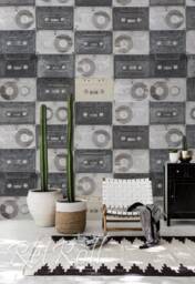 Retro Cassets - Removable Wall Mural, Repositionable, Nursery, Renters Design, Peel & Stick, Reusable Paper #39 - thumbnail 2