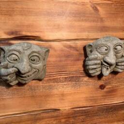 stone Garden Pair Of Gargoyle Gothic Wall Hanging Plaque Plaques Ornament - thumbnail 2