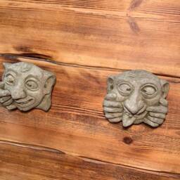 stone Garden Pair Of Gargoyle Gothic Wall Hanging Plaque Plaques Ornament - thumbnail 3