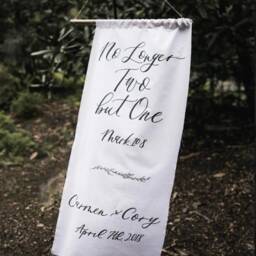 Calligraphy Fabric Banner - Custom Wall Hanging Large - thumbnail 4