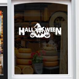 Happy Halloween Shop Window Sticker Pumpkins Decal Retail Store Front Display Vinyl - thumbnail 2