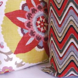 Waverly -Decorative Designer Pillow Cover - Wave Chevron Throw /Lumbar Pillow- Grey -Red-Tan-Cream-Black - thumbnail 4