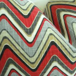 Waverly -Decorative Designer Pillow Cover - Wave Chevron Throw /Lumbar Pillow- Grey -Red-Tan-Cream-Black - thumbnail 3