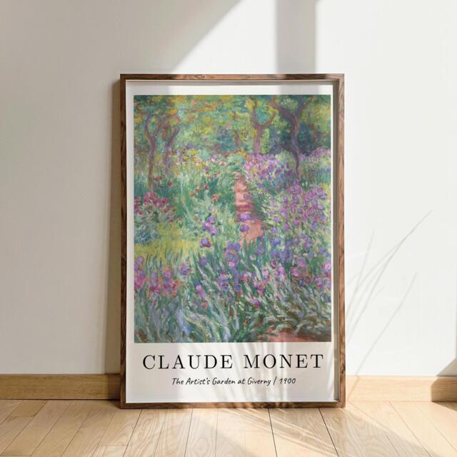 Monet's Garden At Giverny Print Classic Impressionist Wall Art - image 1