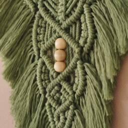 Boho Macrame Leaf, Rustic Farmhouse, Woven Tapestry, Minimalist Decor, Feather Wall Art, Modern Macrame, Gift For The Home L32 - thumbnail 4