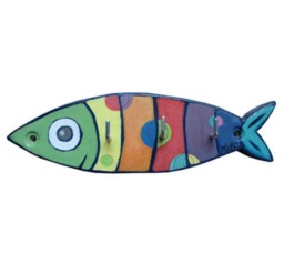 Wooden Rainbow Sardine Key Hanger Or Tea Towel - thumbnail 3