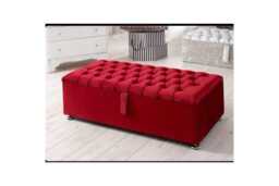 Handcrafted Chesterfield Plush Velvet Ottoman - Tufted Storage Box