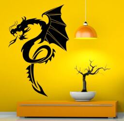 Dragon Wall Vinyl Decal Fantasy Sticker Art Design Murals Interior Gothic Home Decor - 8Dra6Ws - thumbnail 1
