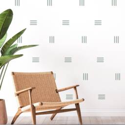 Sage Green Stripe Wall Decal - Line Stickers For Kids Bedroom, Nursery, Playroom PVC Free, No Odour Peel & Stick Fabric