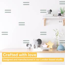 Sage Green Stripe Wall Decal - Line Stickers For Kids Bedroom, Nursery, Playroom PVC Free, No Odour Peel & Stick Fabric - thumbnail 2