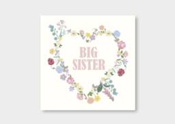 Big Sister - Little Heart Floral Wreath Square Print Nursery Children's Prints Wall Art - thumbnail 1