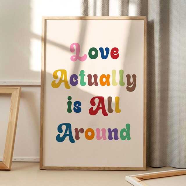 Love Actually Is All Around Art Canvas Poster, Trendy Wall Art, Apartment Aesthetic Decor, Retro Home Printed Gift - image 1