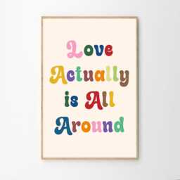 Love Actually Is All Around Art Canvas Poster, Trendy Wall Art, Apartment Aesthetic Decor, Retro Home Printed Gift - thumbnail 2