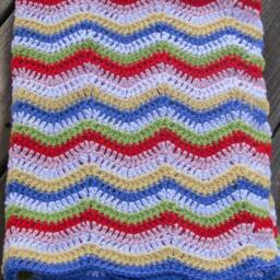 Crochet Baby Afghan Blanket Chevron Stripe - thumbnail 2