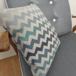 Restored Turquoise Mcm Armchair From 1960's - thumbnail 4
