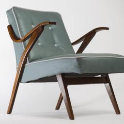 Restored Turquoise Mcm Armchair From 1960's - thumbnail 3