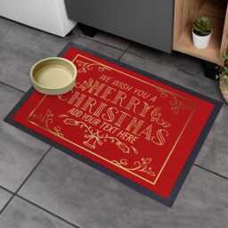Personalised Christmas Welcome Entrance Doormat, Red & Gold, - thumbnail 3