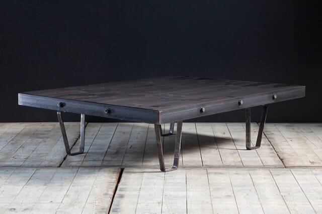 Custom Made, Industrial Coffee Table With Bolted Steel Frame. Made To Size. Guide Price Only - image 1