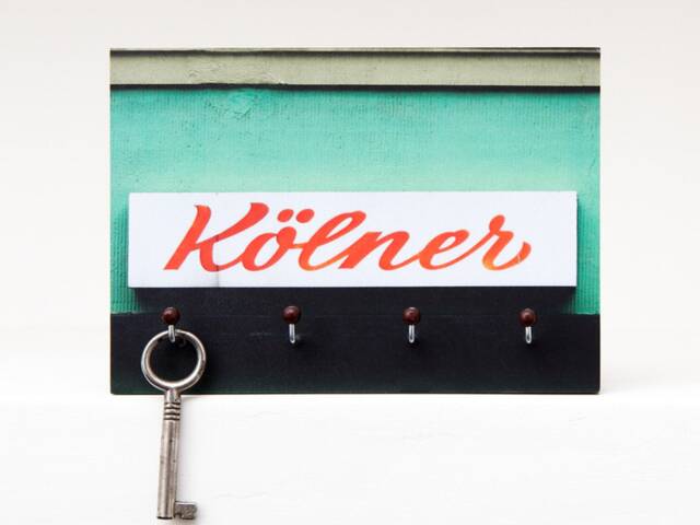 Key Rack K??lner, Wall-Mounted Key Holder Made Of Photography, Modern Wall Decoration For Hallway, Photographic Art On Mdf, Handmade in Cologne - image 1