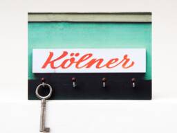 Key Rack K??lner, Wall-Mounted Key Holder Made Of Photography, Modern Wall Decoration For Hallway, Photographic Art On Mdf, Handmade in Cologne - thumbnail 1