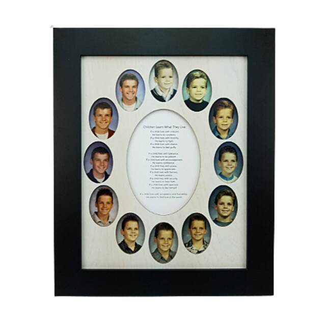 School Years Picture Frame - 10 Color Options Oval Graduation Collage K-12 11x14 - image 1