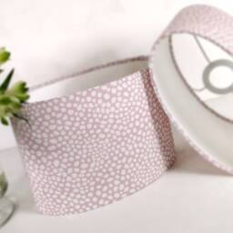 Pink Drum Cotton Lampshade, Nursery, Girls Bedroom, Double-Sided, Pink, White Polka Dot - thumbnail 2