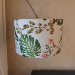 Botanical Palm Leaf Tropical Banana Leaves & Berries Fabric Lampshade 35 Or 40cm - thumbnail 4