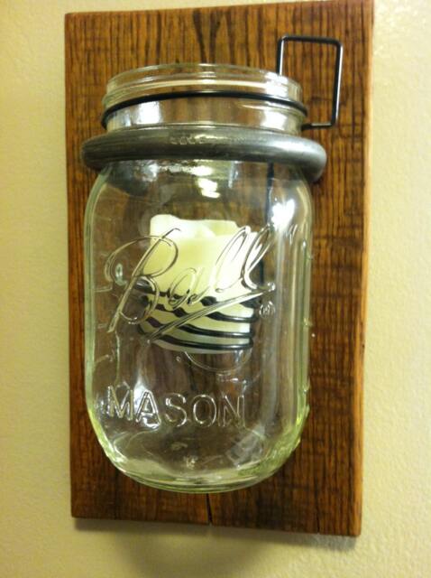 Mason Jar Light/Wall Hanging Tea With Mason Jar Holder Sconce - image 1