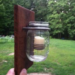 Mason Jar Light/Wall Hanging Tea With Mason Jar Holder Sconce - thumbnail 2