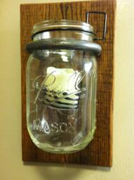 Mason Jar Light/Wall Hanging Tea With Mason Jar Holder Sconce