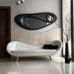 Asymmetrical Wooden Wall Mirror With Organic Frame, Handmade For Living Room Decoration - thumbnail 3
