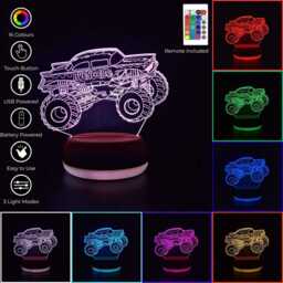 Avenger Monster Truck Led Night Light, Truck, Gift For Kids, Gifts Him, Lights, Bedroom Light - thumbnail 2
