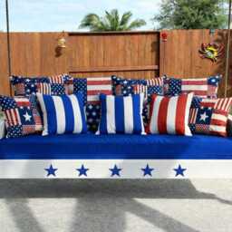 Outdoor Pillow Cover With Zippers, Stars & Stripes, Pick Your Favorite Red White Blue - thumbnail 3