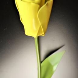Metal Tulip, Yellow Flower, Wedding Industrial, 11Th Anniversary, 6Th 4Th Personalized - thumbnail 4
