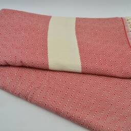 "Red Diamond Blanket, 200cmx240cm, Throw Blanket, Turkish 100% Cotton Blanket, 79""x95" - thumbnail 3