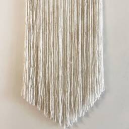 Beige Yarn Hoop Macrame Wall Hanging - Modern Boho Nursery Decor - thumbnail 4