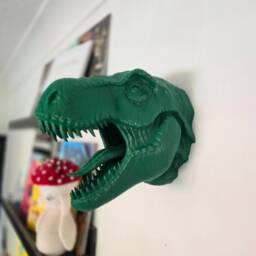 Tyrannosaurus Rex Wall Art - Dinosaur Wall Mount 3D Printed - thumbnail 1