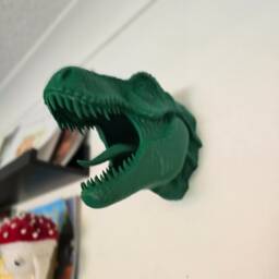 Tyrannosaurus Rex Wall Art - Dinosaur Wall Mount 3D Printed - thumbnail 3