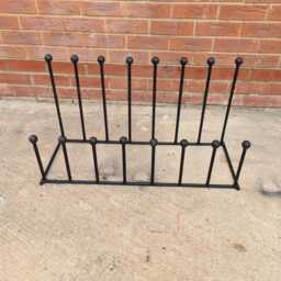 Handmade 8 Pair Adult Kids Walking Wellington Boot Welly Rack Stand Storage Black Wrought Iron Steel Metal Welded Free Standing - thumbnail 4