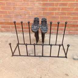 Handmade 8 Pair Adult Kids Walking Wellington Boot Welly Rack Stand Storage Black Wrought Iron Steel Metal Welded Free Standing - thumbnail 2