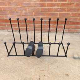 Handmade 8 Pair Adult Kids Walking Wellington Boot Welly Rack Stand Storage Black Wrought Iron Steel Metal Welded Free Standing - thumbnail 3