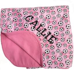 Girl's Soccer Blanket - Custom Personalized By Embroidery - thumbnail 1