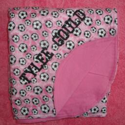 Girl's Soccer Blanket - Custom Personalized By Embroidery - thumbnail 2
