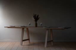 Konk ??? A Frame Table [Wooden Legs] - With Extensions Bespoke Sizes Available Extending Minimalist Solid Oak Kitchen & Dining